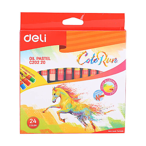 DELİ C20220 COLOR RUN YAĞLI PASTEL BOYA 24 RENK - 1