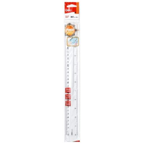 Deli G00312 Plastik Cetvel 30Cm Şeffaf - 1