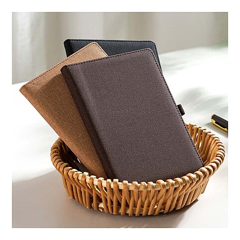 Deli N118L Kumaş Kaplama Kahverengi Çizgili Defter A5 96 Yaprak (100157900) - 1