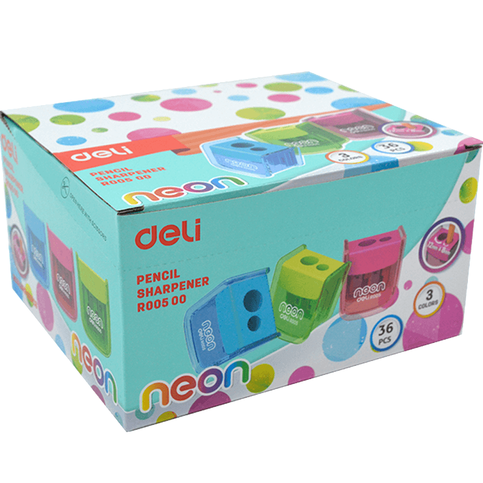 Deli R00500 Neon Çift Bıçaklı Kalemtraş - 2