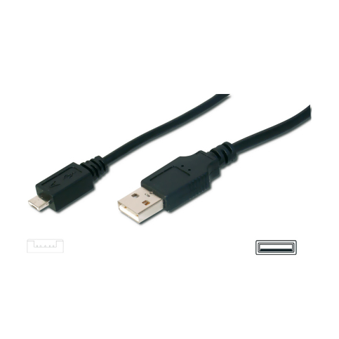 DİGİTUS AK-300108-018 USB 2.0 BAĞLANTI KABLOSU 1.8m (USB-A USB-B MİNİ) - 1