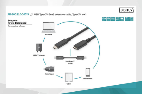 Digitus Ak-300210-007-S Usb C Uzatma Kablo 0.7M - 5