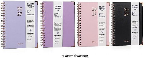 DİLMAN 8415 SPİRALLİ KÖŞEBENTLİ KUŞE GÜNLÜK AJANDA 17x24 168 YAPRAK - 1