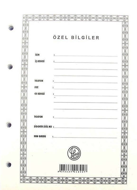 DİLMAN CARİ HESAP KLASÖR YEDEĞİ A5 (1304)