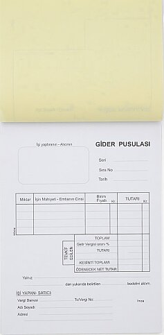DİLMAN GİDER PUSULASI 2x50 2 NÜSHA (4016) - 2