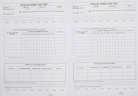 DİLMAN OKUL NÖBET DEFTERİ 96 YAPRAK (CİLTLİ)(5308) - 2