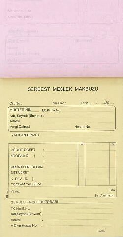 DİLMAN SERBEST MESLEK MAKBUZU 3 NÜSHA (4018) - 2