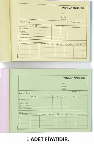 DİLMAN TAHSİLAT MAKBUZU 3 NÜSHA (4021) - 2