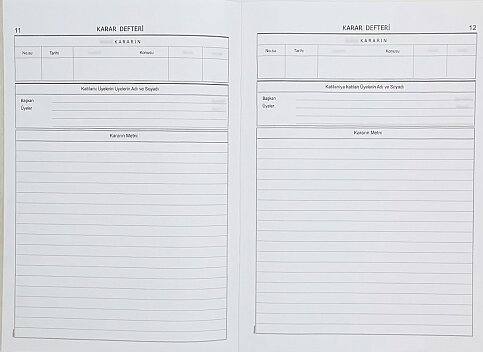 DİLMAN YÖNETİM KURULU KARAR DEFTERİ 22.5x32 192 YAPRAK (CİLTLİ) (5381) - 2