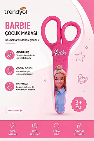 DOLPHİN BARBİE KORUMALI ÖĞRENCİ MAKASI (B-1666) - 1