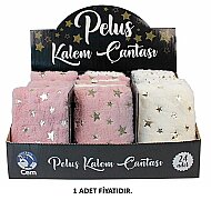 DOLPHİN PELUŞ YALDIZLI GENİŞ KALEM KUTUSU (DLP-PC-631) - DOLPHİN (1)