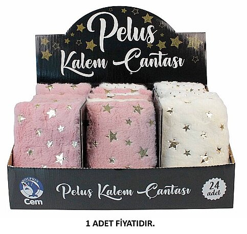 DOLPHİN PELUŞ YALDIZLI GENİŞ KALEM KUTUSU (DLP-PC-631) - 2
