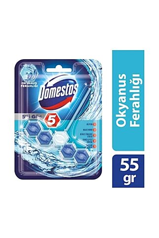 DOMESTOS WC BLOK KOKU GİDERİCİ 5 GÜÇ 55gr (9386) - 1