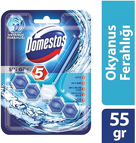 DOMESTOS WC BLOK KOKU GİDERİCİ 5 GÜÇ 55gr (9386) - 1