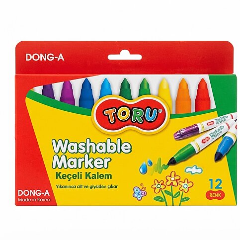 DONG-A 239313 YIKANABİLİR JUMBO KEÇELİ KALEM 12 RENK - 1
