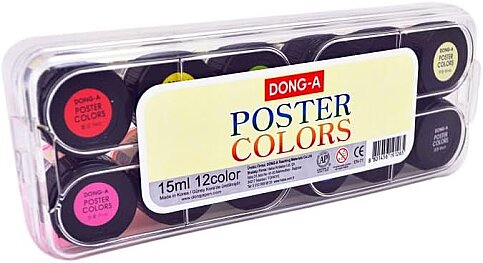 DONG-A 261512 POSTER COLOR GUAJ BOYA 12 RENKx15ml - 1