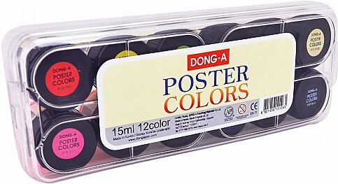 DONG-A 261512 POSTER COLOR GUAJ BOYA 12 RENKx15ml - 1
