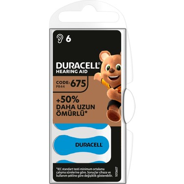 DURACELL 675 KULAKLIK PİLİ 6LI BLİSTER