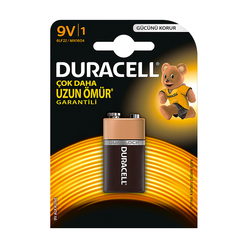 DURACELL ALKALİN PİL 9V 1Lİ BLİSTER (9VOLT1)