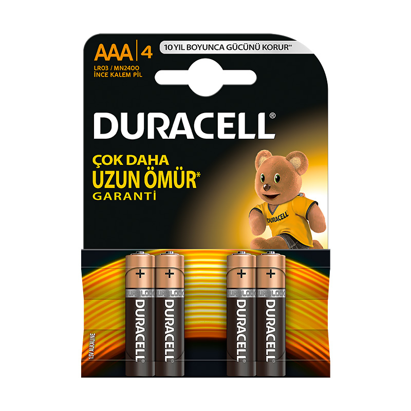 DURACELL ALKALİN AAA İNCE KALEM PİL 4LÜ BLİSTER (3A4)