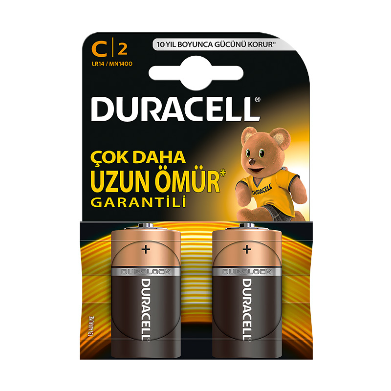 DURACELL ALKALİN C ORTA BOY PİL 2Lİ BLİSTER (C2)