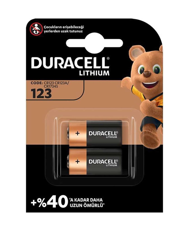 DURACELL CR123 OP123 LİTYUM PİL 3V 2Lİ BLİSTER