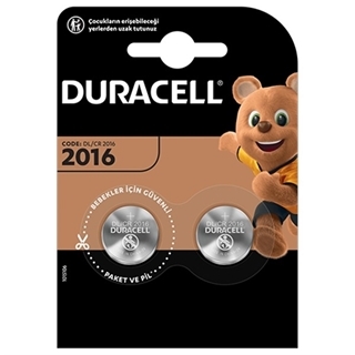 DURACELL CR2016 LİTYUM DÜĞME PİL 3V 2Lİ BLİSTER (DL2016)