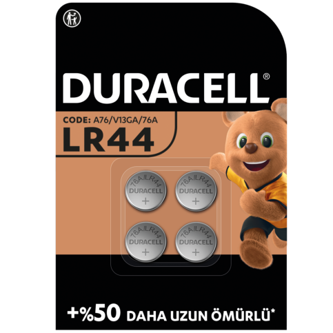 Duracell Lr44 Alkalin Düğme Pil 1.5V 4Lü Blister (A76 V13Ga 76A) - 1