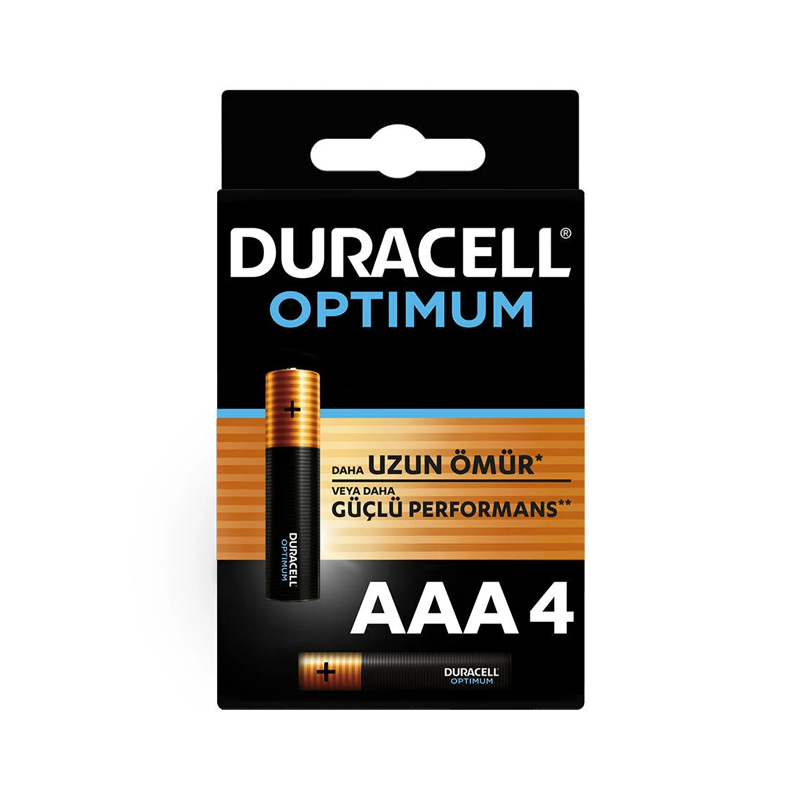 DURACELL OPTİMUM ALKALİN AAA İNCE KALEM PİL 4LÜ BLİSTER MX2400