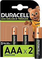 DURACELL ŞARJLI AAA İNCE KALEM PİL 900mAh 2Lİ BLİSTER - DURACELL
