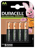 DURACELL ŞARJLI AA KALEM PİL 2500mAh 4LÜ BLİSTER - DURACELL