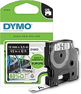 DYMO 18488 ESNEK NAYLON ŞERİT 12mmx3.5m SİYAH-BEYAZ (S0718040) - DYMO