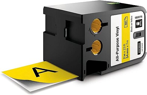 DYMO 1868 XTL ÇOK AMAÇLI VİNİL ŞERİT 54mmx7m SARI-SİYAH - 1