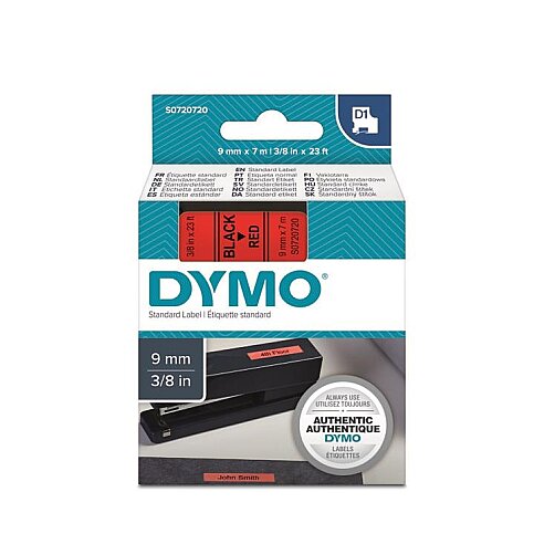 DYMO D1 40917 YEDEK ŞERİT 9mmx7m KIRMIZI-SİYAH (S0720720) - 1