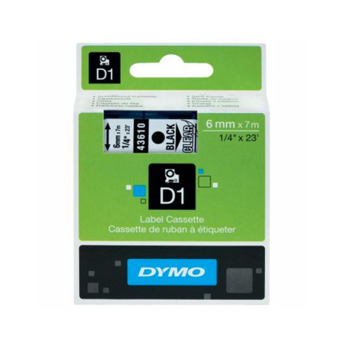 Dymo D1 43610 Yedek Şerit 6Mmx7M Şeffaf Siyah - 1