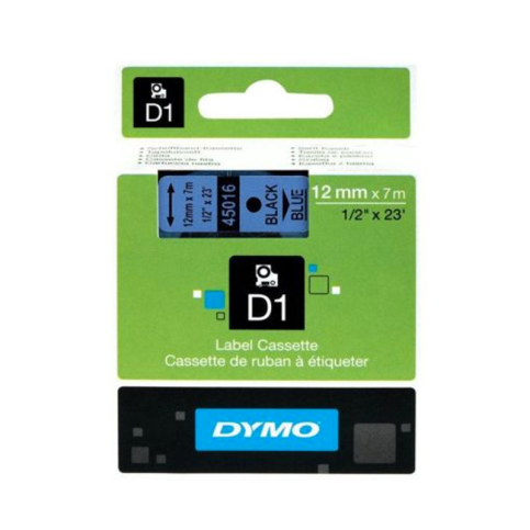 Dymo D1 45016 Yedek Şerit 12mmx7m Mavi-Siyah (S0720560) - 1