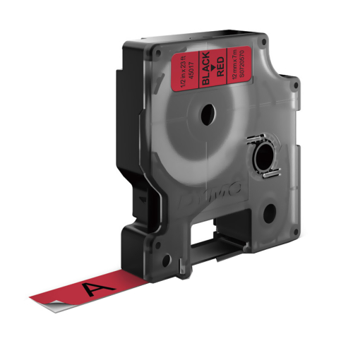 Dymo D1 Yedek Şerit 12mmx7m Kırmızı-Siyah (S0720570) - 2