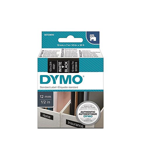 DYMO D1 45021 YEDEK ŞERİT 12mmx7m SİYAH (S0720610) - 1