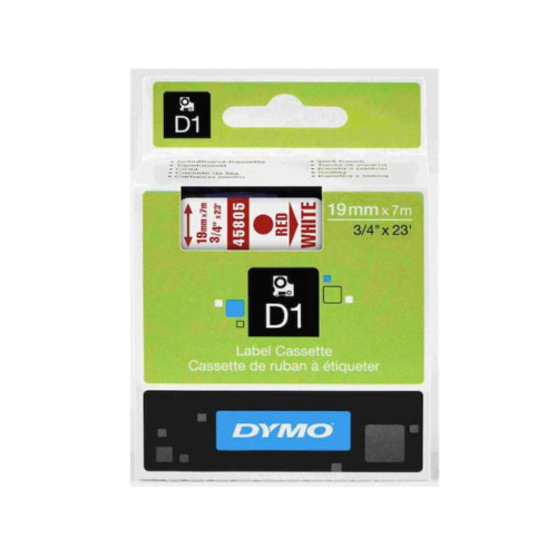 Dymo D1 45805 Yedek Şerit 19mmx7m Kırmızı-Beyaz (S0720850) - 1
