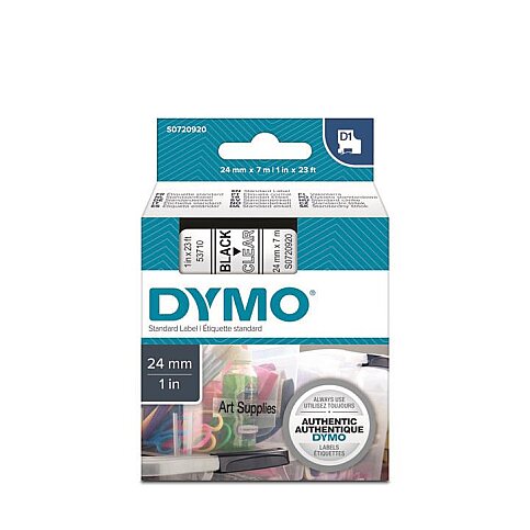 DYMO D1 53710 YEDEK ŞERİT 24mmx7m ŞEFFAF SİYAH (S0720920) - 1