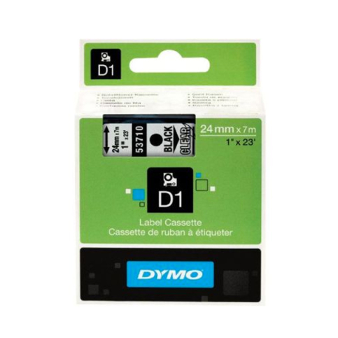 Dymo D1 53710 Yedek Şerit 24mmx7m Şeffaf Siyah (S0720920) - 1
