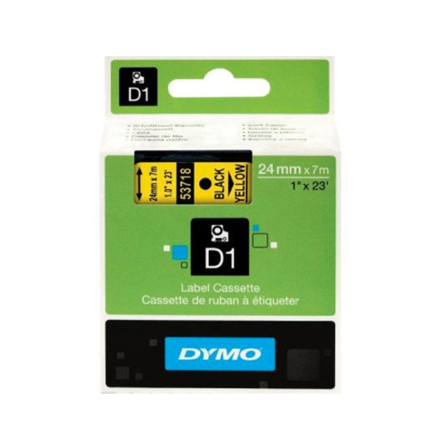 Dymo D1 53718 Yedek Şerit 24mmx7m Sarı-Siyah (S0720980) - 1