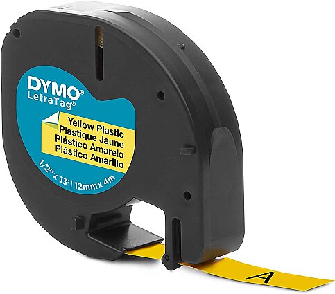 DYMO 59423 LETRATAG PLASTİK ŞERİT 12mmx4m SARI (S0721620) - 2