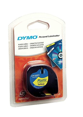 DYMO 59423 LETRATAG PLASTİK ŞERİT 12mmx4m SARI (S0721620) - 1