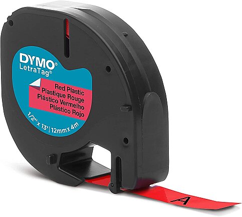 DYMO 59424 LETRATAG PLASTİK ŞERİT 12mmx4m KIRMIZI (S0721630) - 2
