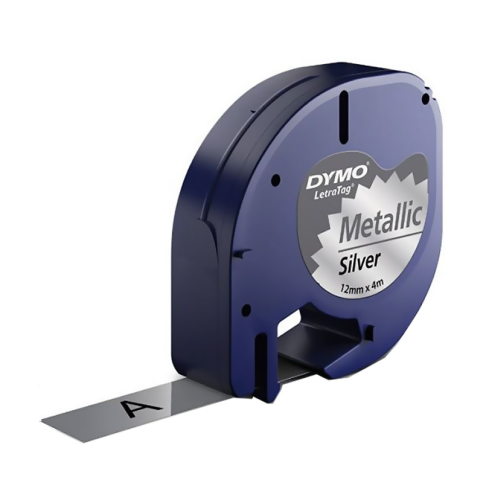 Dymo 91208 Letratag Metalik Şerit 12mmx4m Gri (S0721730) - 2