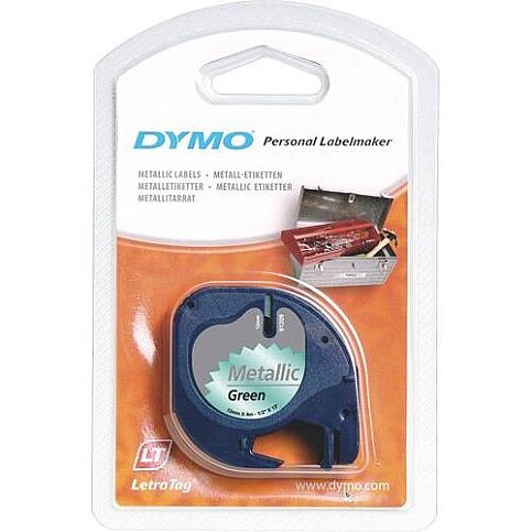 DYMO 59430 LETRATAG METALİK ŞERİT 12mmx4m YEŞİL - 1