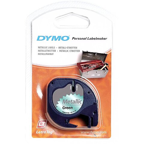 DYMO 59430 LETRATAG METALİK ŞERİT 12mmx4m YEŞİL - 1