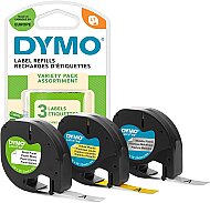 DYMO 59431 LETRATAG ŞERİT 12mmx4m 3LÜ (KAĞIT+SARI PLASTİK+GRİ METALİK)(S0721800)(DY-0721790) - DYMO