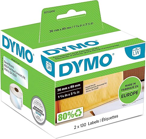 DYMO LW 99013 ŞEFFAF ADRES ETİKETİ 89x36mm (S0722410) - 1